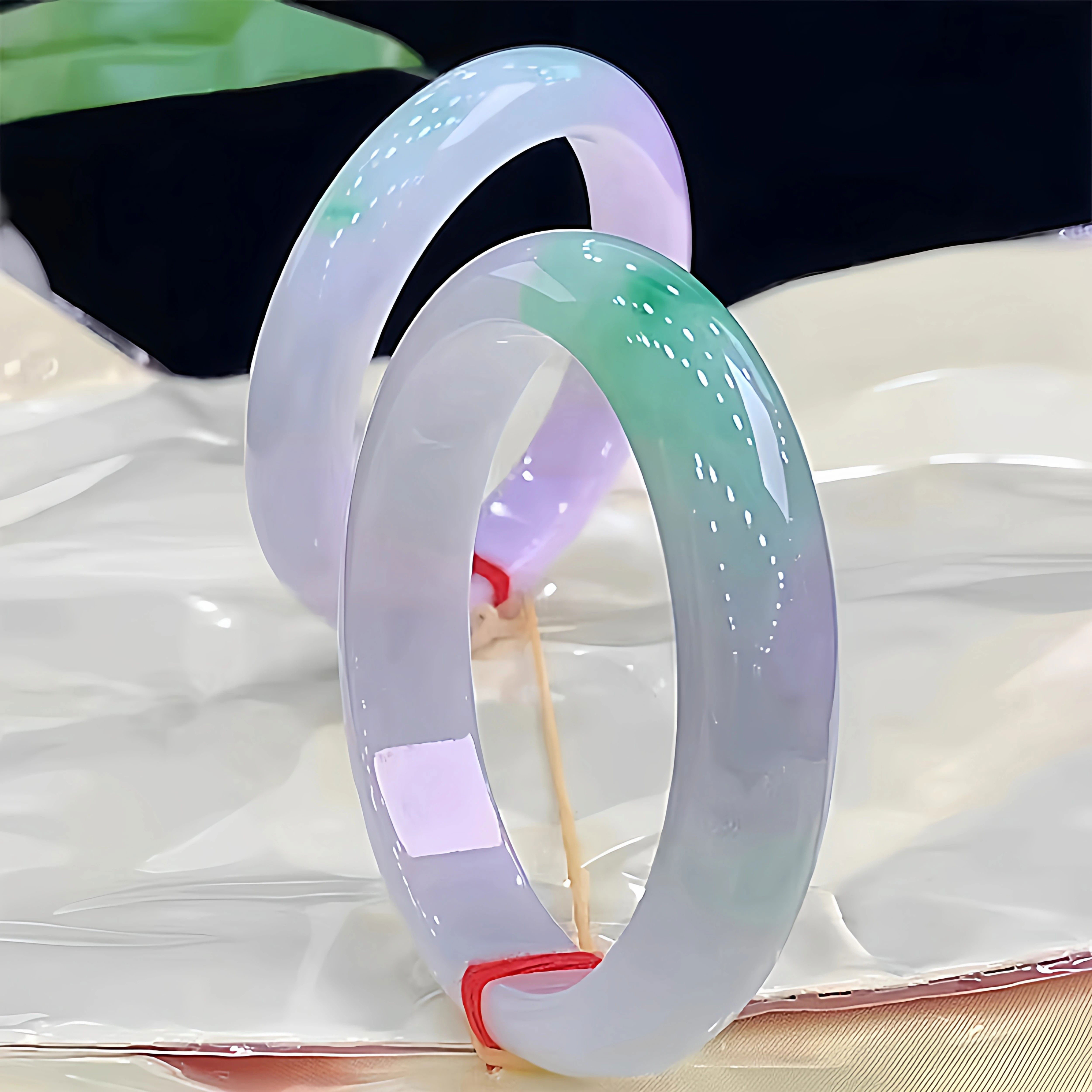 緬甸高端翡翠春彩鐲冰種飄花玉手鐲正品處理